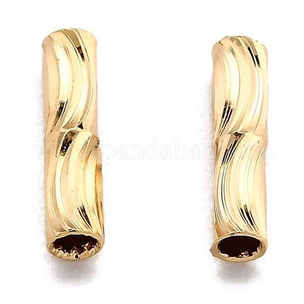 Corrugated Brass Tube Beads KK-H759-27A-G-1