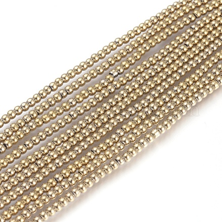 Chapelets de perles en verre électroplaqué X-EGLA-I013-2mm-FP01-1