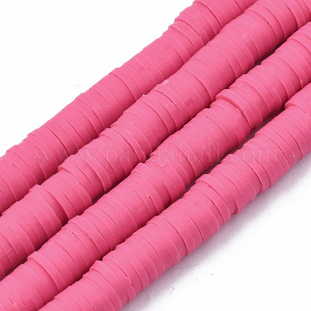 Handmade Polymer Clay Beads Strands CLAY-R089-6mm-040-1