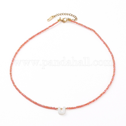 Ожерелья с подвесками из натуральных ракушек NJEW-JN03305-03-1