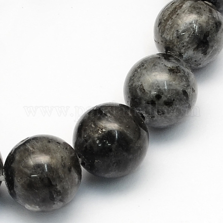 Brins de perles rondes en larvikite naturelle X-G-S159-8mm-1