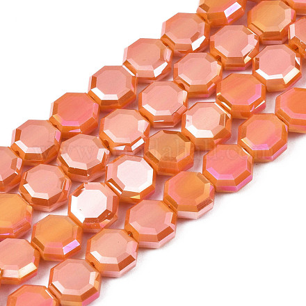 Electroplate opaco colore solido perle di vetro fili EGLA-N002-27-B02-1