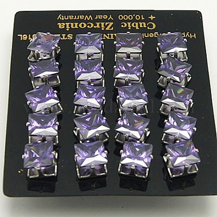 Boucles d'oreilles avec zircon cubique X-EJEW-G056-7x18mm-6-1