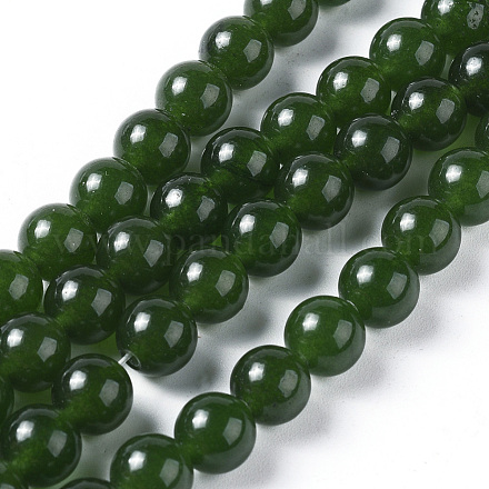 Chapelets de perles de jade blanche naturelle G-G796-04C-01-1