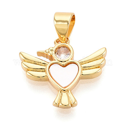Латунные микропаве прозрачные подвески с фианитом KK-N268-12G-1