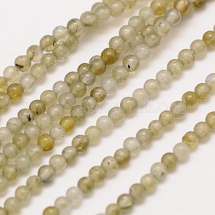 Labradorita natural hebras de perlas reronda G-A130-2mm-18-1
