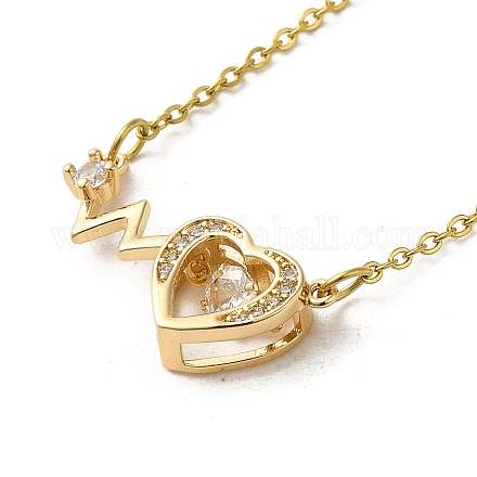 Ожерелья с подвесками из латуни и стразами NJEW-M210-04G-1
