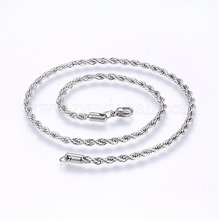 304 Stainless Steel Rope Chain Necklaces X-NJEW-F226-03P-06-1