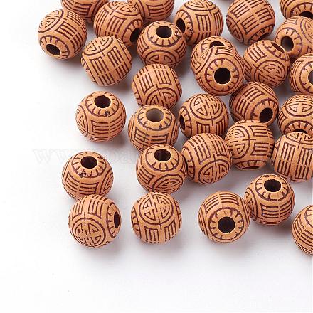 Perles acryliques de bois imitation SACR-Q186-08-1