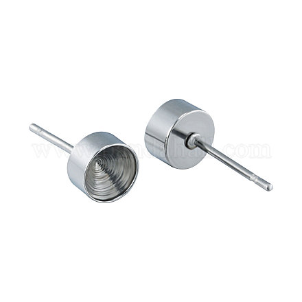 304 impostazioni di strass per orecchini in acciaio inossidabile STAS-Q204-PJ184-4-1