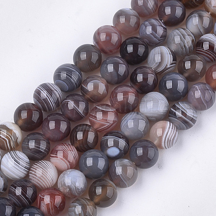 Chapelets de perles en agate naturelle du Botswana G-S333-8mm-026-1
