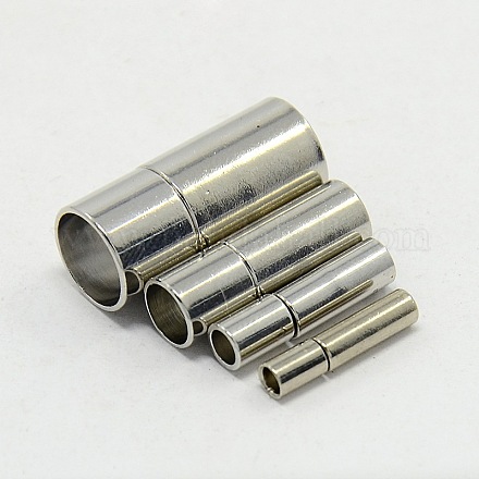 混合サイズ真鍮バヨネットクラスプ  プラチナ  13.5~21.5x3~9mm  穴：2~8mm  4個/セット KK-X0078-1