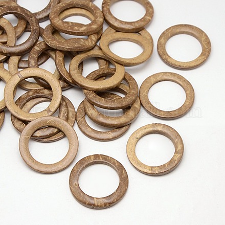 Fornituras de la joya de madera de coco anillos que unen X-COCO-O006B-04-1