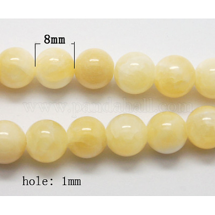 Natürliche gelbe Jade Perlen X-G-Q277-1-1