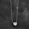304 Stainless Steel Pendant Necklaces, with Brass Cubic Zirconia Pendant, Heart, Clear, Golden, 17.6 inch(45cm), Pendant: 7x7x4mm