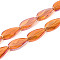 Electroplate Transparent Glass Beads Strands, Teardrop, Coral, 26x13x5.5~7mm, Hole: 1.5mm, about 30pcs/strand, 30.12~30.51 inch(76.5~77.5cm)