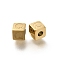 Ion Plating(IP) 304 Stainless Steel Beads, Cube with Letter, Real 14K Gold Plated, Letter Q, 5x5x5mm, Hole: 2mm