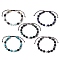Gemstone Braided Bead Bracelets, with Brass Beads, Cross, Inner Diameter: 2~3-1/2 inch(5.2~8.9cm)