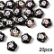 20Pcs Transparent Acrylic Beads, Flower, Black, 15x7mm