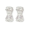 Brass Micro Pave Clear Cubic Zirconia Screw Clasps, Long-Lasting Plated, Rack Plating, Silver, 14mm, Hole: 3.5mm