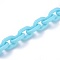 Acrylic Handmade Cable Chains, Oval, Sky Blue, 19x14x4mm, about 39.37 inch(1m)/strand