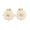 Brass Enamel Fold Over Clasps, Daisy, Real 18K Gold Plated, 28mm