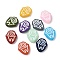 Handmade Lampwork Beads, Runes, with Enamel, Mixed Color, 19.5~20x17x5~5.5mm, Hole: 1.2mm