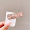 Glass & Imitation Pearl Snap Hair Clips, Rectangle, Pink, 80x25mm