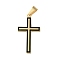 304 Stainless Steel Enamel Pendants, Cross Charm, PVD Vacuum Plating, Golden, 37.5x21x3mm, Hole: 9x5.5mm