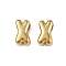 304 Stainless Steel Charms, Letter, Ion Plating(IP), Real 18K Gold Plated , Letter X, 7.5x4.5x3.5mm, Hole: 1.8mm