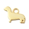 Animal 925 Sterling Sliver Pendants, Golden, Dog, 11x15x1mm, Hole: 2.5mm