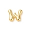 Brass Pendants, Real 18K Gold Plated, Letter W, 22x21x7mm, Hole: 3x2.5mm