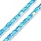 Electroplate Glass Chevron Beads Strands, AB Color Plated, Faceted, Column, Deep Sky Blue, 6.5x4mm, Hole: 0.8mm, about 80pcs/strand, 20.08''(51cm)