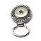 Alloy Rhinestone Snap Magnetic Brooch Making, for Snap Buttons, also for Glasses Holder, Antique Silver, 37x33x8.5mm, Hole: 21x16mm, Fit Snap Button: 5~6mm Knob
