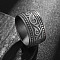 Vintage Totem Stainless Steel Wide Finger Rings for Men, Gunmetal, US Size 11(20.6mm)