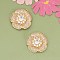 Brass Pendants, Cadmium Free & Nickel Free & Lead Free, with Rhinestone, Real 18K Gold Plated, Flower, 20.5x20x5.5mm, Hole: 1.2mm