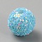 Opaque Acrylic Beads, Round, Light Sky Blue, 15.5x14.5mm, Hole: 2.3mm