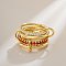 Brass Micro Pave Cubic Zirconia Finger Rings, Golden, US Size 7(17.3mm)