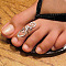 Boho Adjustable Brass Twisted Wire Wrapped Long Toe Rings, Platinum, US Size 1 3/4~4 1/4(13~15mm)