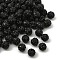 Handmade Polymer Clay Disco Ball Beads, with Glass Rhinestone, Jet, PP13(1.9~2mm), 4 Rows Rhinestone, 6mm, Hole: 1mm