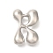 Rack Plating Brass Beads, Balloon Letter, for Personalized Name Necklaces Making, Long-Lasting Plated, Lead Free & Cadmium Free, Platinum, Letter R, 23x16.5x7mm, Hole: 2mm