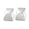 Non-Tarnish 304 Stainless Steel Stud Earring, Rectangle, Stainless Steel Color, 29x21mm