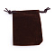 Rectangle Velvet Pouches, Gift Bags, Coconut Brown, 12x10cm
