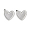 Non-Tarnish 304 Stainless Steel Pendants, Heart Charm, Stainless Steel Color, 18x15.5x2mm, Hole: 1.8mm