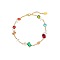 Elegant European Stainless Steel Pave Colorful Cubic Zirconia Link Bracelets for Women