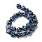 Handmade Foil Lampwork Beads Strands, Plum, Blue, 15x15x9mm, Hole: 1.5mm, about 25pcs/strand, 14.17''(36cm)