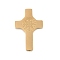 304 Stainless Steel Beads, Cross with with Cssml Ndsmd Cross God Father, PVD Vacuum Plating, Real 18K Gold Plated, 20x13x3.3mm, Hole: 2mm