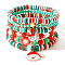 Pearl Clay Heishi Beaded Stretch Bracelets, Christmas Holiday Gift Set Jewelry Accessories, Colorful, 6-7/8 inch(17.5cm)