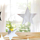ぶら下がった紙の星  結婚式の家の装飾のための  銀  4 M  星：70x70mm AJEW-WH0096-03A-02-1