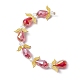 Fils de perles de verre transparentes en forme de fée d'ange rouge foncé AJEW-JB01175-3